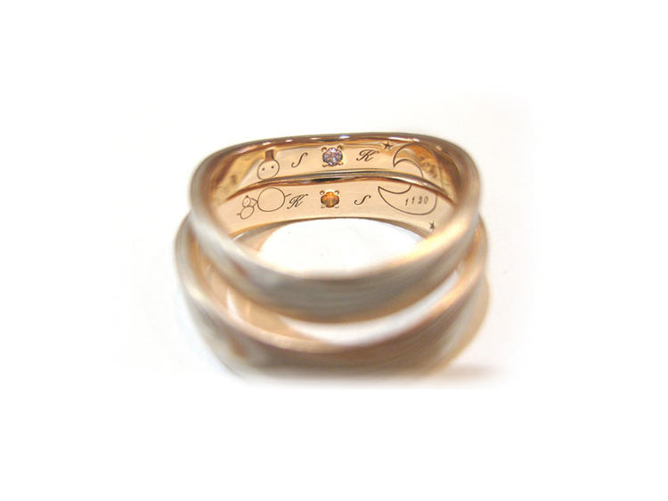 結婚指輪の刻印事例 結婚指輪 婚約指輪の杢目金屋
